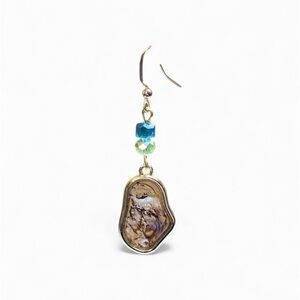 Abalone Slice Gold Earrings
